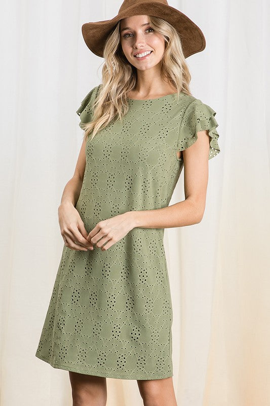 Sage Eyelet Dress – Ivy & Elise Boutique