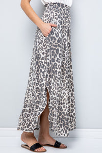 Leopard Jersey Maxi Skirt