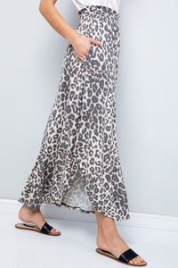 Leopard Jersey Maxi Skirt