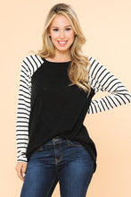 Load image into Gallery viewer, Striped Long Sleeved Tunic - Black

