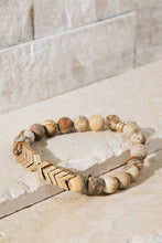 Load image into Gallery viewer, Stone with Metal Chevron Pendant Bracelet
