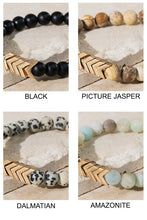 Load image into Gallery viewer, Stone with Metal Chevron Pendant Bracelet
