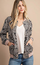 Load image into Gallery viewer, Leopard Bomber Jacket -Taupe
