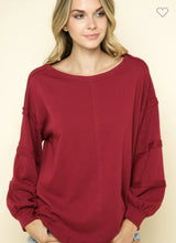 Load image into Gallery viewer, Vintage Style Knit Top - Burgundy

