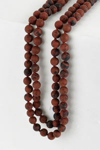 Natural Stone Long Beaded Necklace