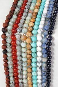 Natural Stone Long Beaded Necklace