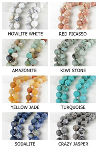 Natural Stone Long Beaded Necklace