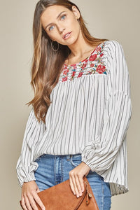 Embroidered Detail Top