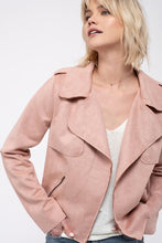 Load image into Gallery viewer, Faux Suede Moto Jacket - Dusty Pink
