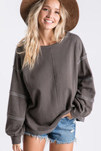 Load image into Gallery viewer, Vintage Style Knit Top - Charcoal
