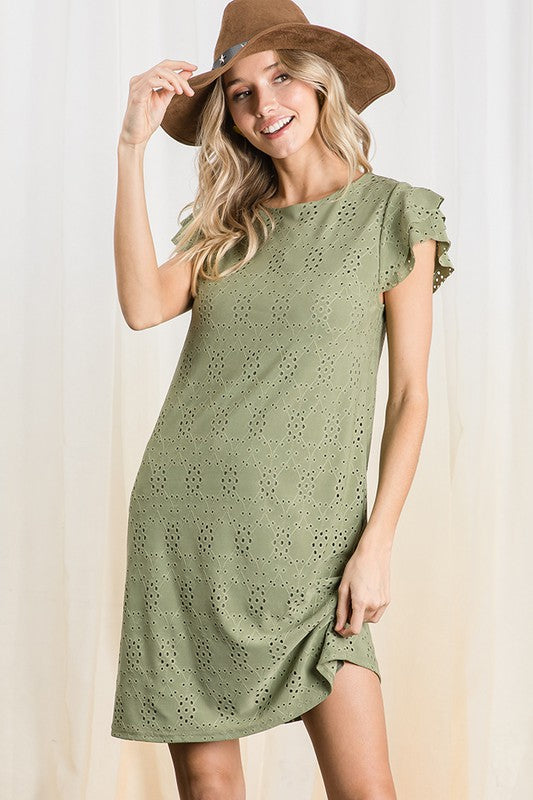 sage green eyelet dress Baltic Brn Margot Eyelet Midi Dress in Sage at Nordstrom, Size Large