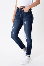 Load image into Gallery viewer, Kancan Dark Distressed Denim with Button Fly
