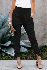 Pocketed Cotton Joggers - Black