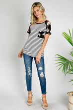 Load image into Gallery viewer, Striped &amp; Floral Print Top

