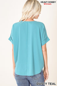 Layered-Look Drape Front Top