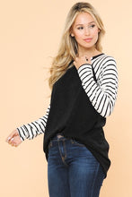 Load image into Gallery viewer, Striped Long Sleeved Tunic - Black
