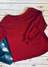 Load image into Gallery viewer, Vintage Style Knit Top - Burgundy
