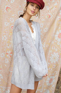Loose Fit Cardigan - Silver