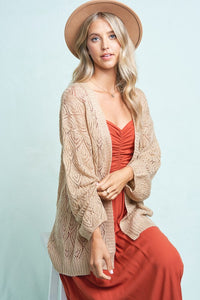Loose Fit Cardigan - Taupe