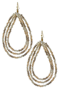 Multi Strand Beaded Teardrop Earrings